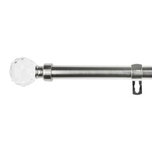 Barra de acero extensible y decorativa  (plata, 70-120cm bola cristal)
