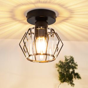 Nettlife lámpara  moderna de cristal negro E27 lámpara  vintage con marco