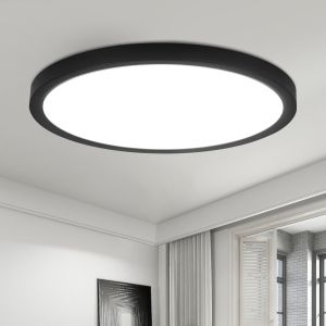 Nettlife plafón LED plano de 18 cm - 15 w, negro, 4000 k - iluminación