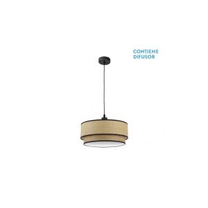 CoLGante roque 2xE27 natural/negro regx50x50 cm