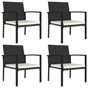 vidaXL sillas de comedor de jardín 4 unidades ratán sintético negro