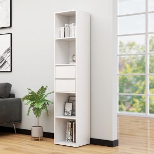 Estantería librería madera contrachapada blanco 36x30x171 cm
