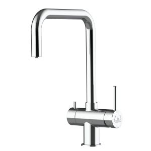 Grifo de cocina 3 vías acero inox pulido caño N giratorio