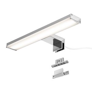 Aplique LED 8w 30cm ip44 cromado, baño, espejo, slim, luz blanca