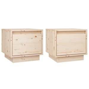 Casa lúmina - set  de 2 mesita de noche madera madeira  35 x 34 x 32 cm