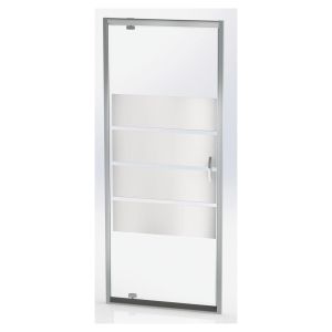 Ondee - mampara shiva, puerta abatible. 80x190x0,5cm - vidrio templado
