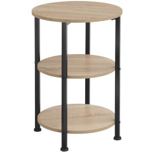 Mesa auxiliar 40x61cm, madera industrial clara, roble sonoma