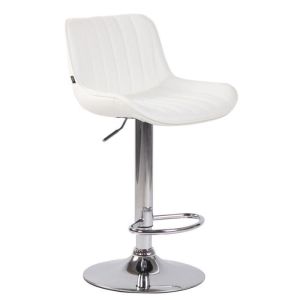 Taburete de bar elegante - polipiel blanca - 1 ud.