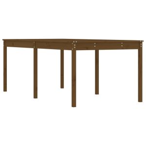 vidaXL mesa de jardín madera maciza pino marrón miel 203,5x100x76 cm