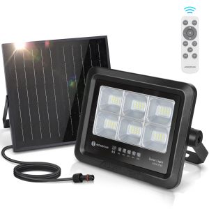 Aigostar foco proyector LED solar con mando a distancia 50w, 6500k, ip65