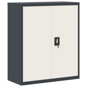 vidaXL armario archivador de acero gris antracita y blanco 90x40x105cm