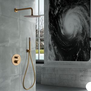 Imex - columna ducha empotrada termostática dorado serie line
