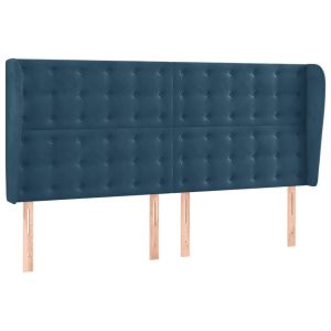 vidaXL cabecero con orejas de terciopelo azul oscuro 203x23x118/128 cm