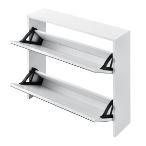 Zapatero vogar con espejo para 6 pares de zapatos 67 x 63 x 17cm blanco