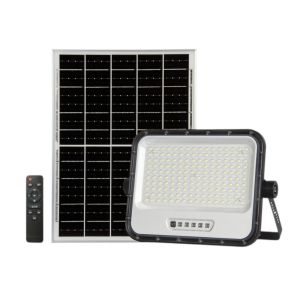 Proyector LED solar 300w 1600lms. 160 LEDs blanco frío 6500k panel separado