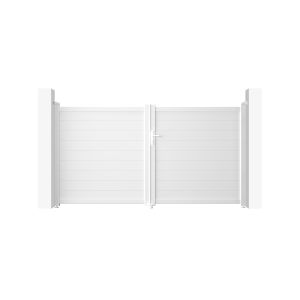 Puerta batiente automática blanca eiger 3m h.160cm + motor ranger b150