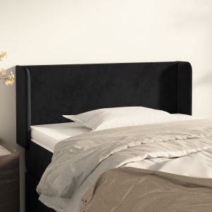 Cabecero de terciopelo negro 93x16x78/88 cm eso5814