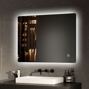 Emke espejo LED baño 80x60cm, táctil, luz variable 3000-6500k, ip44