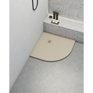Plato de ducha poaLGi - 80x80 cm semicircular - perla - extraplano