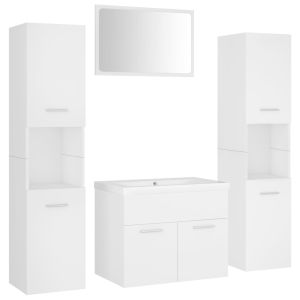 vidaXL juego de muebles de baño madera de ingeniería blanco