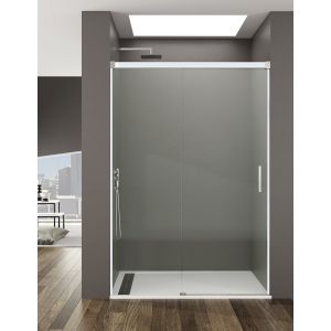 Mampara de ducha frontal basic 1+1 140-145cm transparente perfil combi