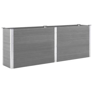 vidaXL arriate de wpc gris 250x50x91 cm