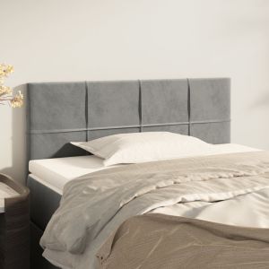 Cabecero de terciopelo gris claro 90x5x78/88 cm eso1237