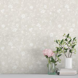 Papel pintado tnt autoadhesivo magnolia beige 53x300 cm