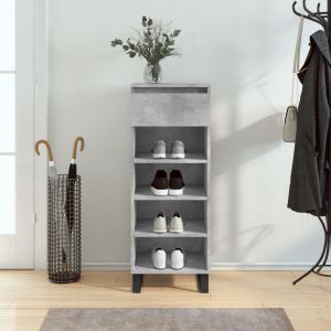 Mueble zapatero madera contrachapada gris hormigón 40x36x105 cm esxt3012