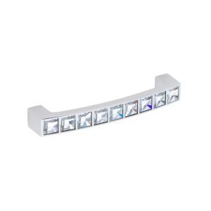 Tirador mueble en zamac y cristal 550 dist entre ejes 96mm cromo lote de 25