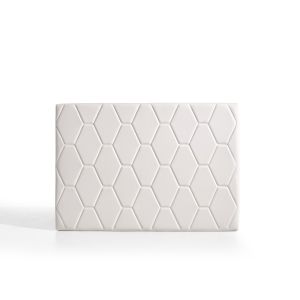 Cabecero ágata para cama de 105 de polipiel blanco 115x115x8. Matris