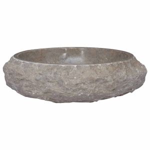 vidaXL lavabo gris mármol ø40x12 cm
