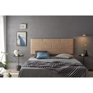 Cabecero 105 muro ladrillos tela antimanchas 112x57x5cm camel