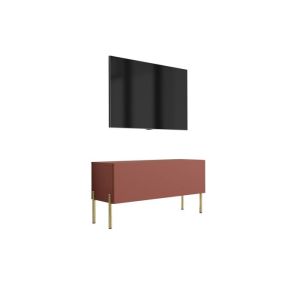Mueble tv moderno - rojo ladrillo - panel - 100x52x32 cm