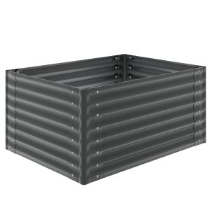 Banco elevado de acero galvanizado, 120 x 90 x 62 cm, 650 l, gris