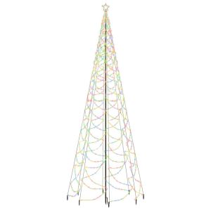 vidaXL árbol de navidad con poste de metal 1400 LEDs de colores 5 m