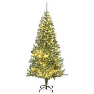 vidaXL árbol de navidad artificial con 300 LED bolas y nieve 180 cm