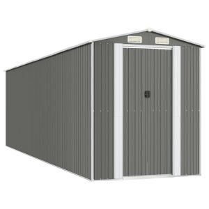 vidaXL cobertizo de jardín acero galvanizado gris claro 192x689x223 cm