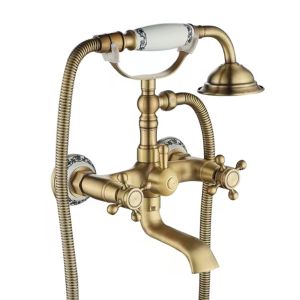 Rea grifo de bañera rustico antique gold, 15x21x24,5 cm