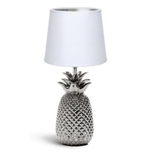 Aigostar lámpara cerámica piña plateada, e14, para dormitorio o salón
