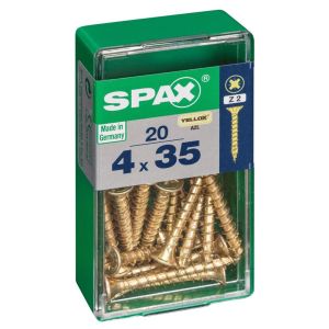 Caja 20 unid. Tornillo madera cabeza plana yellox 4,0x35mm