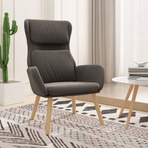 Sillón de relax de terciopelo gris oscuro qweo3581