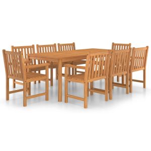 vidaXL conjunto de comedor de jardín de 9 piezas, 200 x 100 cm, madera
