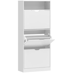 Zapatero estrecho 60x26x140 cm mdf color blanco Homcom