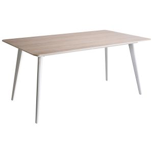 Mesa de jardín rodallo 160 cm 90 cm piedra efecto travertino