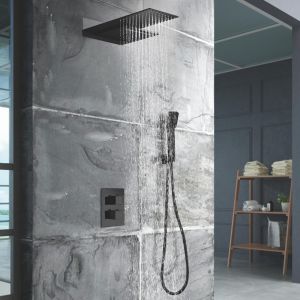 Imex - columna ducha empotrada termostática negro serie rodas