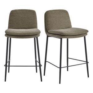 Nolan-silla de bar de tela luxury marron (x2)