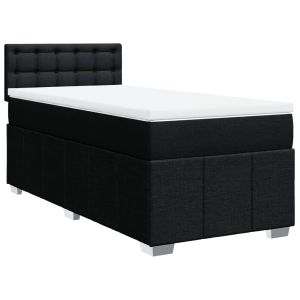 vidaXL cama box spring con colchón tela negro 80x200 cm