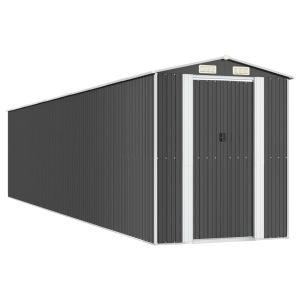 vidaXL cobertizo de jardín acero galvanizado antracita 192x938x223 cm