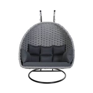 Silla colgante de malla de cuerda cadeira gris claro - 2 plazas